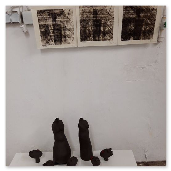 Kunstausstellung in der Kunstfabrik, Einladung, Kunstwerke ud Publikum