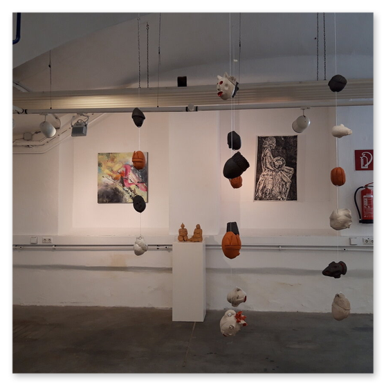 Kunstausstellung in der Kunstfabrik, Einladung, Kunstwerke ud Publikum