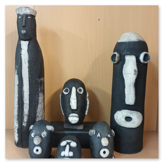 Kunsterke aus Keramik in Raku Brenntechnik von Elisabeth Raunig