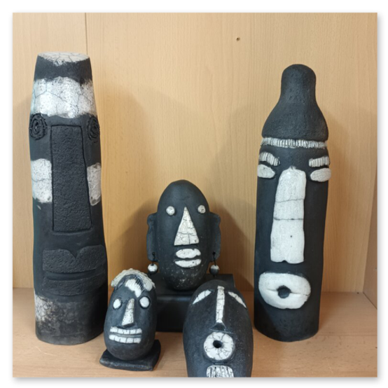 Kunsterke aus Keramik in Raku Brenntechnik von Elisabeth Raunig
