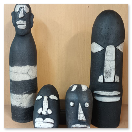 Kunsterke aus Keramik in Raku Brenntechnik von Elisabeth Raunig