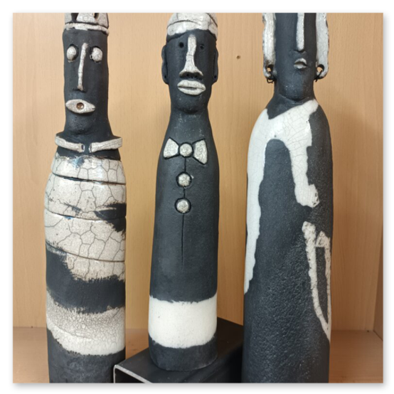 Kunsterke aus Keramik in Raku Brenntechnik von Elisabeth Raunig