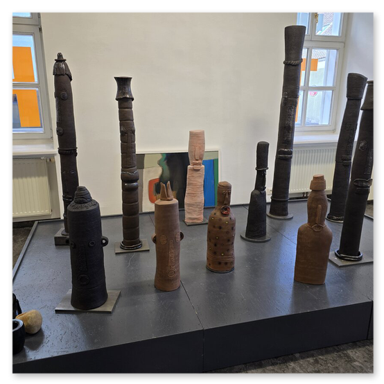 Ausstellung im Kunsthaus in Köflach, Skulpturen und Menschen