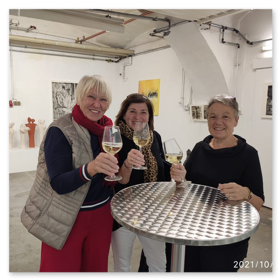 Kunstausstellung in der Kunstfabrik, Einladung, Kunstwerke ud Publikum