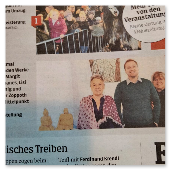Kunstausstellung in der Kunstfabrik, Einladung, Kunstwerke ud Publikum