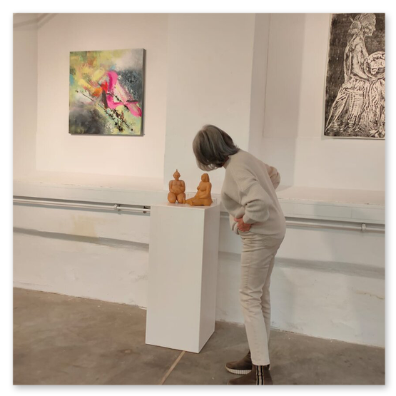 Kunstausstellung in der Kunstfabrik, Einladung, Kunstwerke ud Publikum