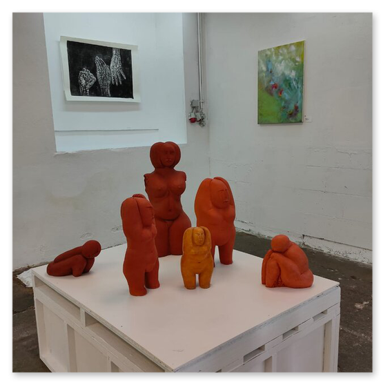 Kunstausstellung in der Kunstfabrik, Einladung, Kunstwerke ud Publikum