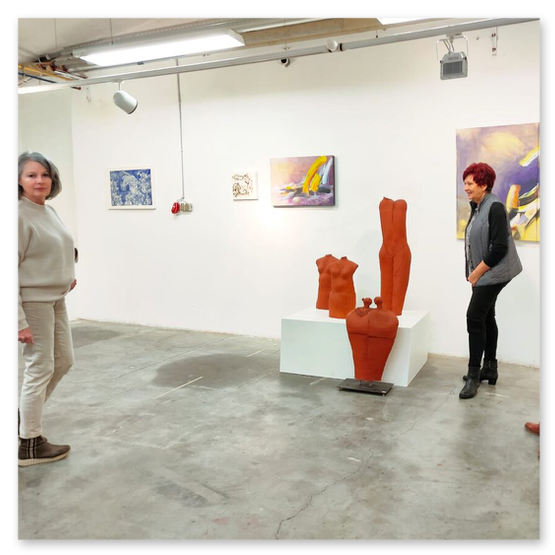Kunstausstellung in der Kunstfabrik, Einladung, Kunstwerke ud Publikum